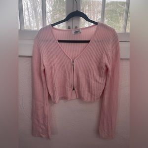 NWOT Tiger Mist Pink Zip Sweater Size Medium